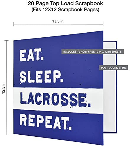 Image of MCS Expandable 10-Page Sports Scrapbook Album with 12 x 12 Inch Pages, 13.5 x 12.5 Inch, Lacrosse