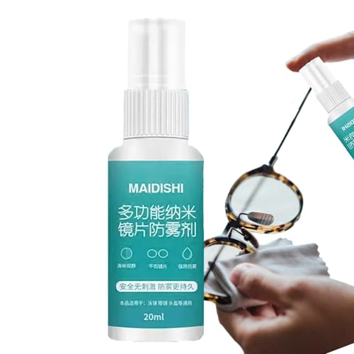 メガネ用曇り止めスプレー,曇り止めスプレー,20ml デフォッガーレンズクリーニング | メガネ、スキーゴーグル、ミラー、ガラス窓、スイムゴーグル、ダイビンググラス用の曇り止めスプレー