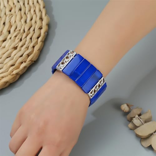 Boho Chunky Stretch Bracelets Colorful Handmade Gold Silver Plated Filigree Shell Bangle Bracelets for Women2