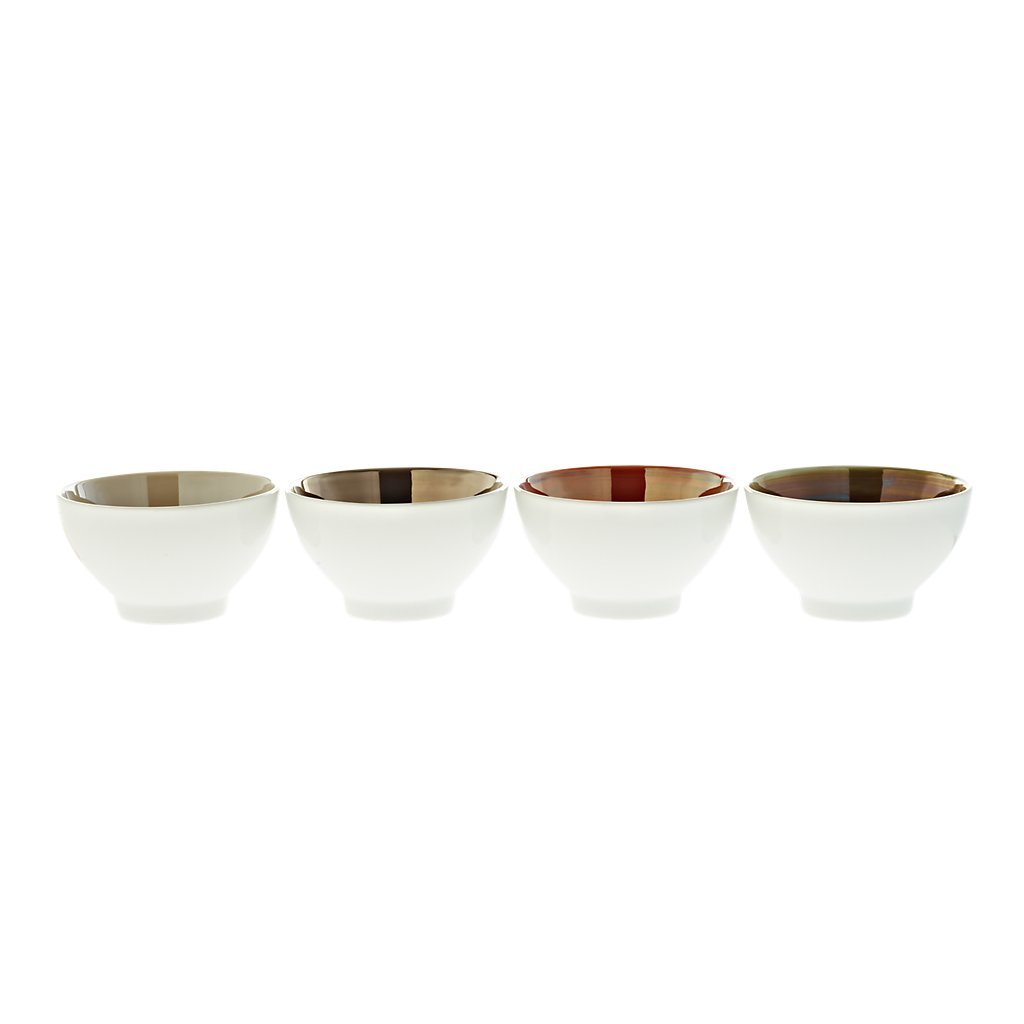 CRISTALICA 4er-Set Schalen, Obstschale, Schälchen KULINARIA metallic, H=6,5cm, Ø=11cm, Keramik (FAN UNIKATE powered by