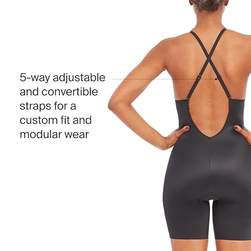 Image of SPANX SPANXshape Suit Your Fancy Plunge Low-Back Mid-Thigh Bodysuit - Comfortable One Piece - Medium Compression - Seamless