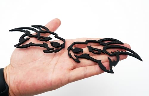 Image of 2Pc Angry Goat Custom Emblem Badge for Truck SUV Car (Black)