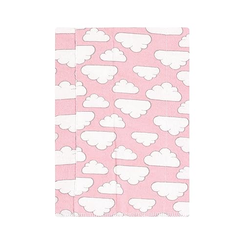 Image of Hudson Baby Unisex Baby Cotton Poly Flannel Burp Cloths, Girl New Elephant 7-Pack, One Size