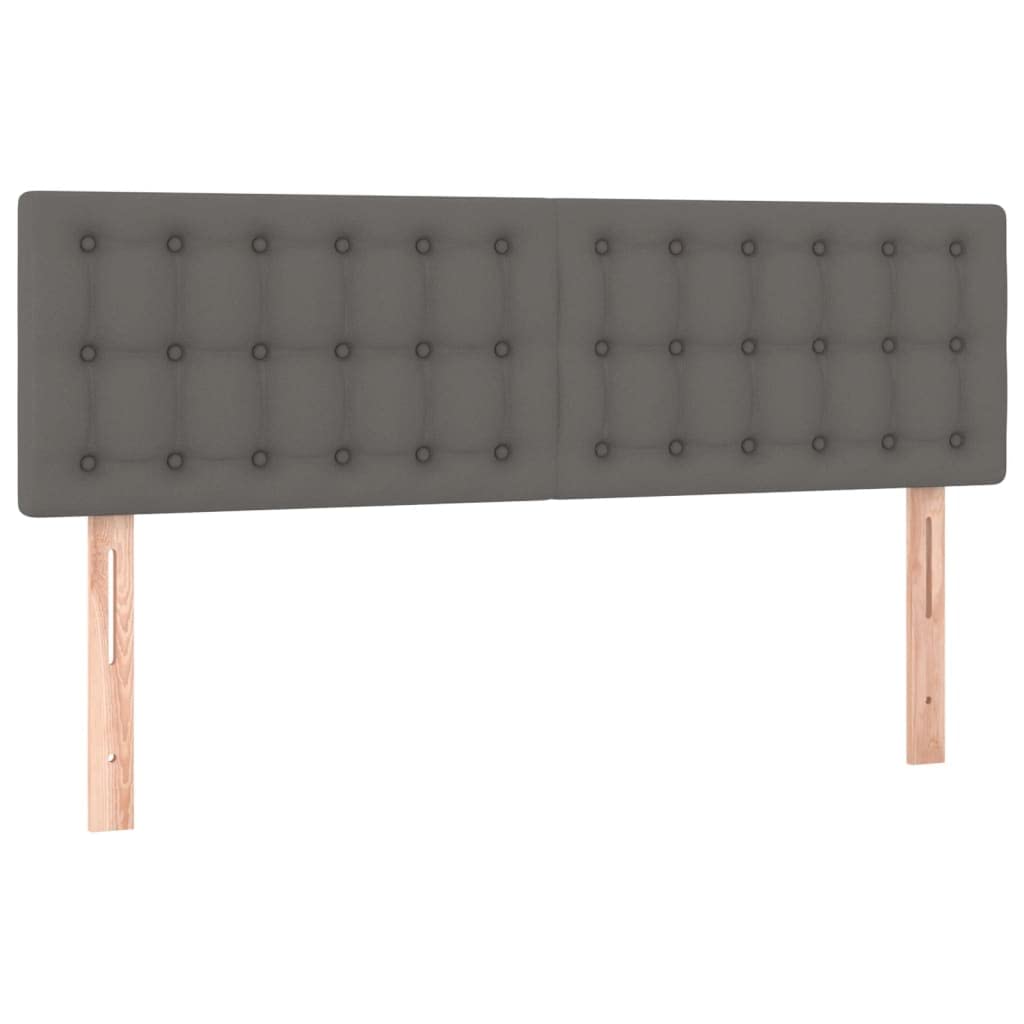 vidaXL Cabecero con Luces LED Cabecero de Cama Cabezal Tapizado para Cama de Matrimonio Mueble Dormitorio Cuero Sintético Negro 144x5x78/88 cm