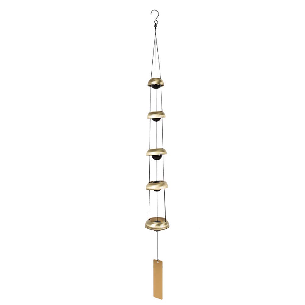 Bell Wind Chimes, Musically Tuned Temple Wind Bell, Feng Shui Wind Chime with 5 Bells for Home Yard Balcony Window Outdoor Decoration, Memorial Wind Chime (Bronze)