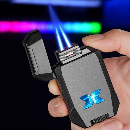 Encendedor de doble llama recargable para hombre, el regalo ideal de exterior 3