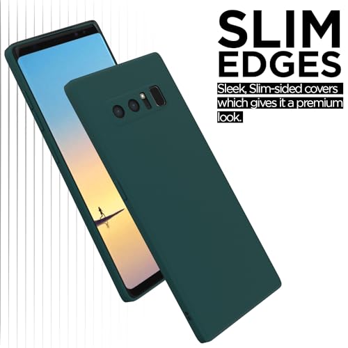 Image of Outlouders Back Cover for Samsung Galaxy Note 8 | Camera Protection | Durable Soft Matte Silicone Bumper Case (Green)