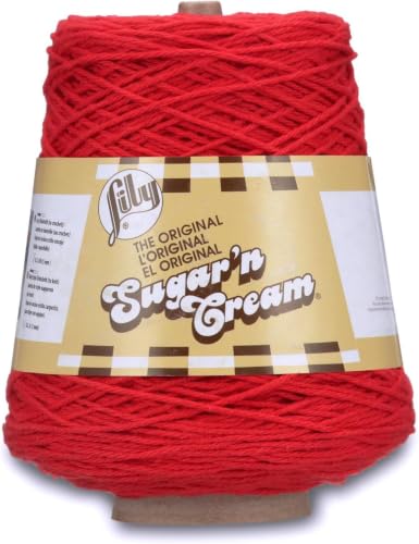 Image of Lily Sugar'n Cream Cotton Yarn | 14 oz | Red | Cone | Pack of 5