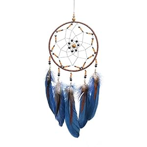 Dream Catchers Wall Decor, Pure Hand-Woven Dream Catcher Decoration for Boys Girls Bedroom, Wedding Blessing Gift (Navy Blue)