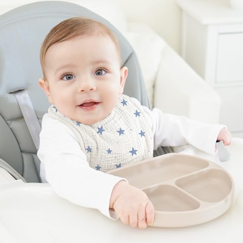 Image of Bearmoss Baby Bibs for Drooling and Teething 100% Cotton Muslin Bibs for Baby Boy & Girl,Adjustable, Ultra Absorbent,8 Pack