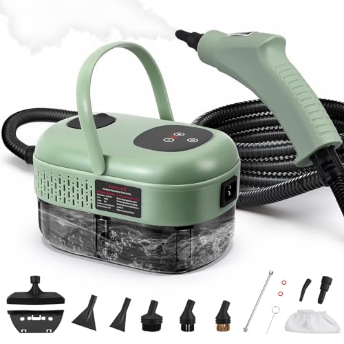 Limpiador Vapor,2500W Limpiador Vapor PortáTil con 11 Accesorios, de 1100ML de tanque, para Muebles de Cocina, Baño, Automóvil, Piso, Sofá Limpiador Vapor,2500W Limpiador Vapor PortáTil con 11 Accesorios, de 1100ML de tanque, para Muebles de Cocina, Baño, Automóvil, Piso, Sofá