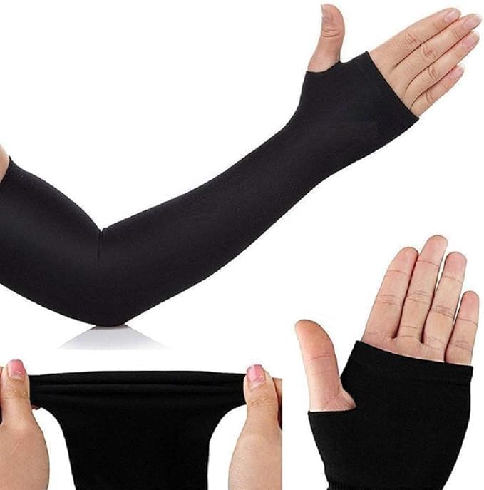Image of JAGMOOLYA PRODUCTS BlackThumb Cut Arm Slevee Fully Stretched Skinny Fit Arm Sleeves for Hand Cover Arm Slevees(PACK OF
