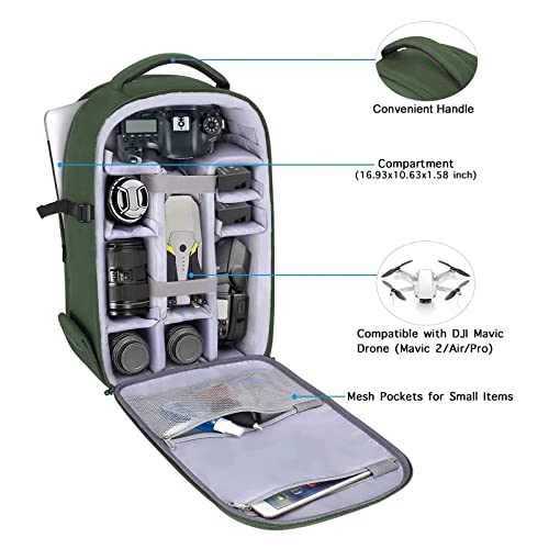 Image of MOSISO Camera Backpack, Photography Camera Bag 15-16 inch Waterproof Hardshell Case with Tripod Holder&Laptop Compartment