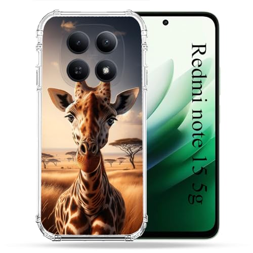Coque Redmi Note 15 5G antichoc avec design girafe élégant et finitions de haute qualité