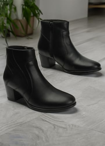 Image of ELLE Women Modern Block Heel Ankle Boot with Side Zipper
