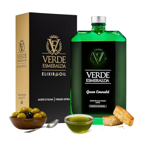 Verde Esmeralda Aceite de Oliva Picual – Edición Especial de España-Jaén, 500ml | Olive Oil Premium filtrado de la Sierra de Cazorla, con sabor afrutado equilibrado, hierba fresca, tomate y almendra.