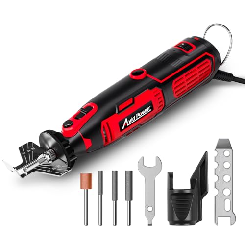 AVID POWER Electric Chainsaw Sharpener, 6 Variable Speeds Chain Saw Sharpening Kit, Chain Saw Sharpener with 3 Diamond Sharpening Bits (4/4.8/5.5mm), for Chainsaw Maintenance