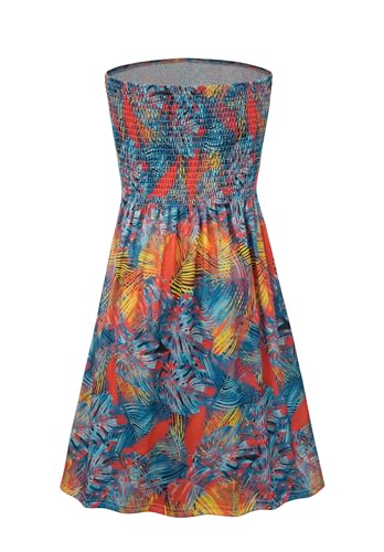 Image of Zyyfly Strapless Dress for Women Summer Beach Boho Smocked Tube Top Dress