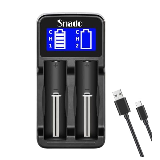 Intelligent Charger, Snado LCD Display Universal Smart Charger for Rechargeable Batteries Li-ion Batteries 18650 18490 18350 17670 17500 16340 14500, Ni-MH/Ni-Cd A AA AAA Batteries (2 Slots)