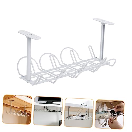 HOMSFOU organizador de cables bajo escritorio 1 set, estructura compacta y resistente, diseño creativo de malla para almacenamiento eficiente miniatura 4