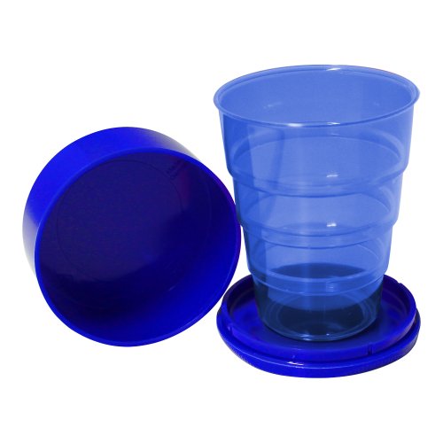 Klappbecher 200 ml leuchtblau aus Kunststoff DDR-Plastebecher Trinkbecher zusammenklappbar für unterwegs