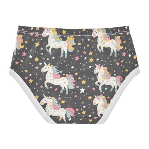 Wusikd Unicorns Stars Girls' Underwear Cotton Cartoon Girls Briefs Soft Toddler Underwear 2T2