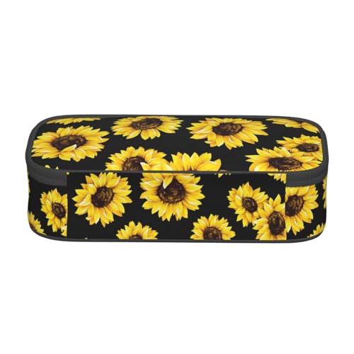 Image of Sunflower Pencil Case Aesthetic Large Capacity Pen Pouch | Storage Bag with Compartments for Travel School Office Organizer