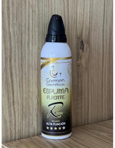 Carmen Cosméticos Espuma Fuerte para Rizos, Alta Fijación con Volumen, Gel Fijador para Cabello Rizado, Color Blanco, 200ml