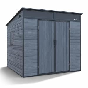 Gartenhaus Penta 4, 4m² Kunststoff | Polypropylen (PP) Geräteschuppen witterungsbeständig 198 x 203 x 204 cm (B x T x H) dunkelgrau/schwarz