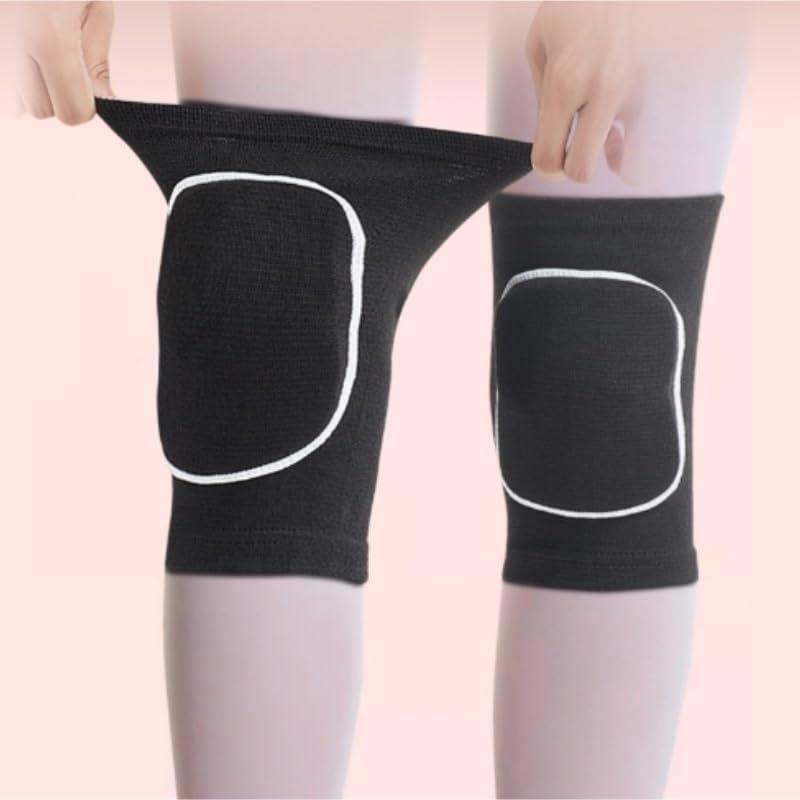 Exercise, protection Sponge Polyester Yarn Knee Pads Knee Women's Sports Covers Anti-fall Joints for Fitness, cycling, running, playing football(Small)