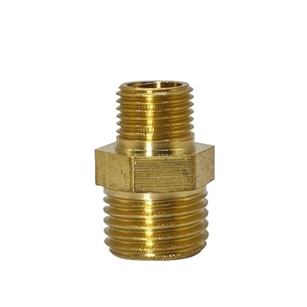 High Reliability Brass Hex Threaded Pipe Coupling for Irrigation Systems - Durable Metal Pipe Joint Adapter, 1pc(1/8x3/8in)