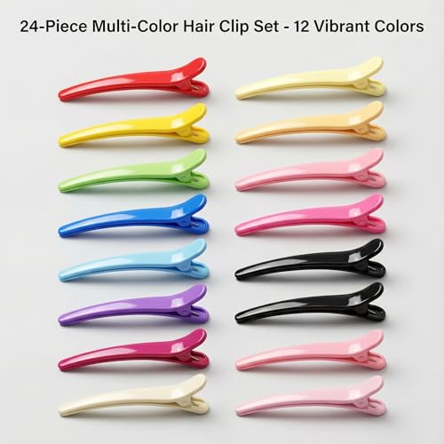 Pinzas para cabello diseño pato 24 piezas multicolor miniatura 5