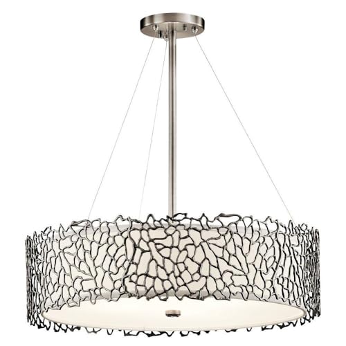 Kichler 43347CLP Silver Coral Chandelier/Pendant 4-Light, Classic Pewter