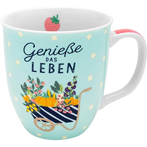 GRUSS & CO Tasse Motiv \"Garten\" | Sprüchetasse, Porzellan, 40 cl | Geschenk, Geburtstag, Freundschaft | 47608