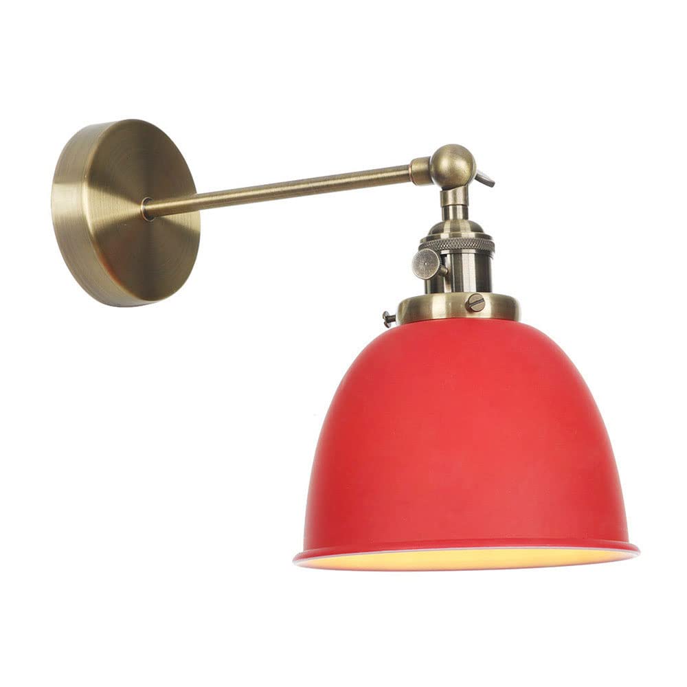 Kbuukyyxouy Red Dining Room Decor Wall Sconce, Colorful Unique Decor Wall Lighting Fixture, Metal Indoor Minimalist Creative Wall Lamp, For E27 Warehouse Fireplace Wall Mount Light(Red)