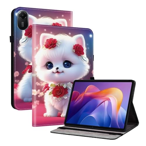 Étui Fire HD8 Plus 2020 cuir housse tablette rabat portefeuille chat rose