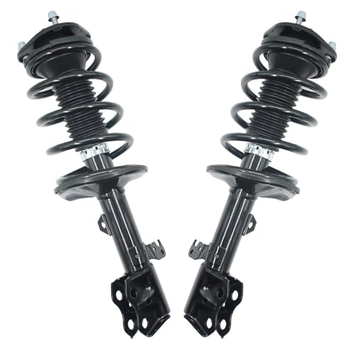 Image of Detroit Axle - 4pc Front Struts Kit for 2009-2010 Pontiac Vibe Toyota Corolla 2009-2011 Matrix, Passenger and Driver Side 2 Struts w /Coil Springs 2 Lower Control Arms Replacement