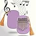8 Keys Kalimba Sapele Wood Thumb Piano Mini Exquisite Finger Piano with Tune Hammer for Beginners (Purple)