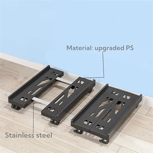 Soporte para CPU móvil ajustable en blanco y negro, con 4 ruedas giratorias, soporte ventilado para torre de PC bajo el escritorio miniatura 6