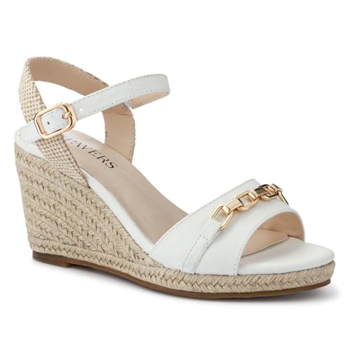 Image of Pavers Buckled Wedge-Heel Espadrilles - White Size 4