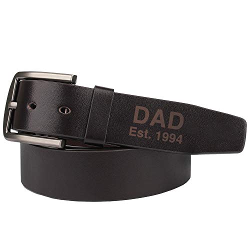 awofer Personalized Engraved Genuine Leather Belt for Men Best Dad Birthday Gifts Unique Gifts for Dad