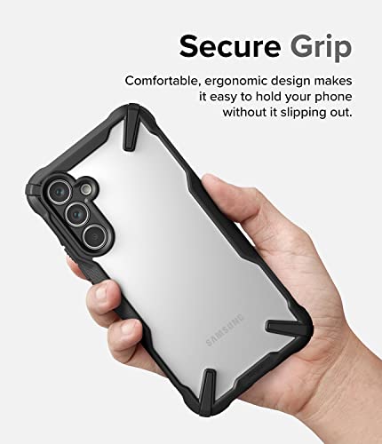 Image of Ringke Fusion-X Compatible with Samsung Galaxy A54 5G Case Cover Transparent Hard Back Soft Flexible TPU Bumper Scratch Resistant Shockproof Protection Samsung A54 Back Cover - Black