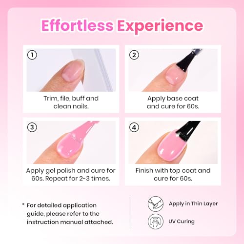 Image of Beetles Pink Gel Polish - Baby Flush Full Size 15ML /0.51Fl Oz, Hema Free Pink Gel Nail Polish, Soak Off UV LED Lamp Bright Holiday Nails Art, Manicure Salon DIY Nails