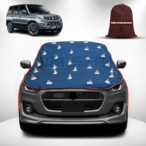 Image of WALSER Spike Car Cover for Mahindra Bolero Neo | Anti-Climb Nail Guard for Dogs & Monkeys | Protects Bonnet, Roof & Dicky | UV, Dust & Snow Protection | Spike Cover with 4 Adjustable Hook