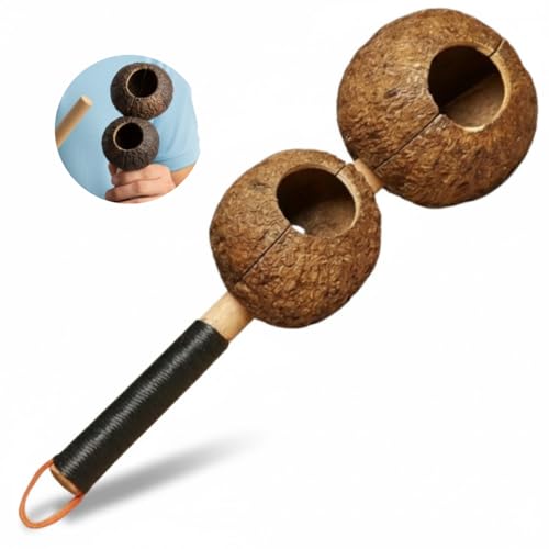 Zaidan’s Agogô Artesanal de Ouriço da Castanha-do-Pará 31 cm – Duas Bocas, Cabo e Baqueta em Pinus - Capoeira Roda de Samba