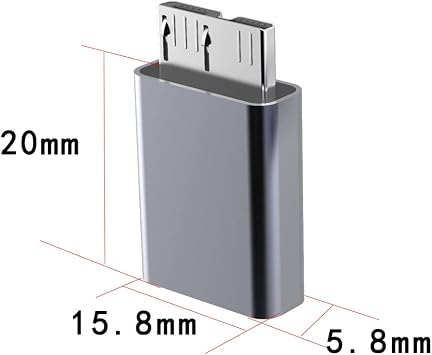 USB 3.0 Type-C Female to Micro B Male Adapter - 2-Pack for Mobile Hard Disk