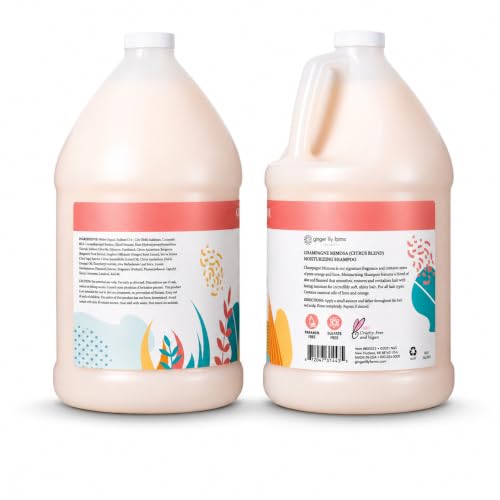 Image of Ginger Lily Farms Botanicals Shampoo, 128oz /4pk, Champagne Mimosa | 100% Vegan & Cruelty-Free | Moisturizing Shampoo for All Hair Types | Refill Size
