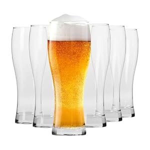 Krosno Alti Bicchieri Birra Weizen Vetro 0,5 Litri | Set di 6 | 500 ML | Collezione Chill | Perfetto per casa e Feste | Adatto alla Lavastoviglie