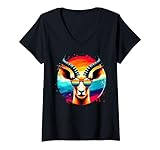 Photo Gallery donna cool tie dye occhiali da sole springbok illustrazione art maglietta con collo a v Photo Gallery donna cool tie dye occhiali da sole springbok illustrazione art maglietta con collo a v