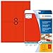 Produktbild HERMA 8325 Warnhinweis Aufkleber DIN A4 (50 x 142 mm, 20 Blatt, Papier, matt) selbstklebend, bedruckbar, permanent haftende Versand-Etiketten, 160 Klebeetiketten, neon-rot